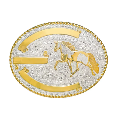 Crumrine Mens Spotted Horse Belt Buckle