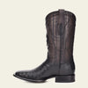 Cuadra Mens Engraved Black High Exotic Leather Cowboy Boots