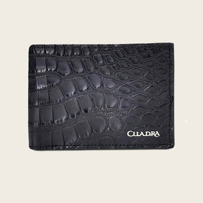 Cuadra Mens Handmade Black Exotic Leather Wallet