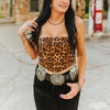 Lucky & Blessed Womens Leather Boot Stitch Embroider Corset Top