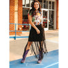 Lucky & Blessed Womens Stretch Suede Long Fringe Skirt Black