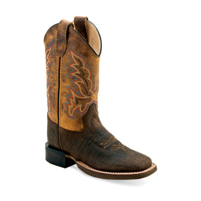 Old West Boys Square Brown Boots