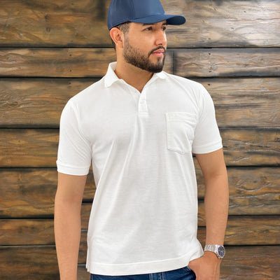 Starr Mens Solid Short Sleeve Polo Shirt - SWSLPSS23-WHITE