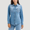 Wrangler Womens Denim Cowboy Snap Shirt
