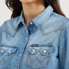 Wrangler Womens Denim Cowboy Snap Shirt