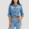 Wrangler Womens Denim Cowboy Snap Shirt