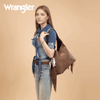 Wrangler Womens Fringe Floral Tooled Hobo Bag Coffee