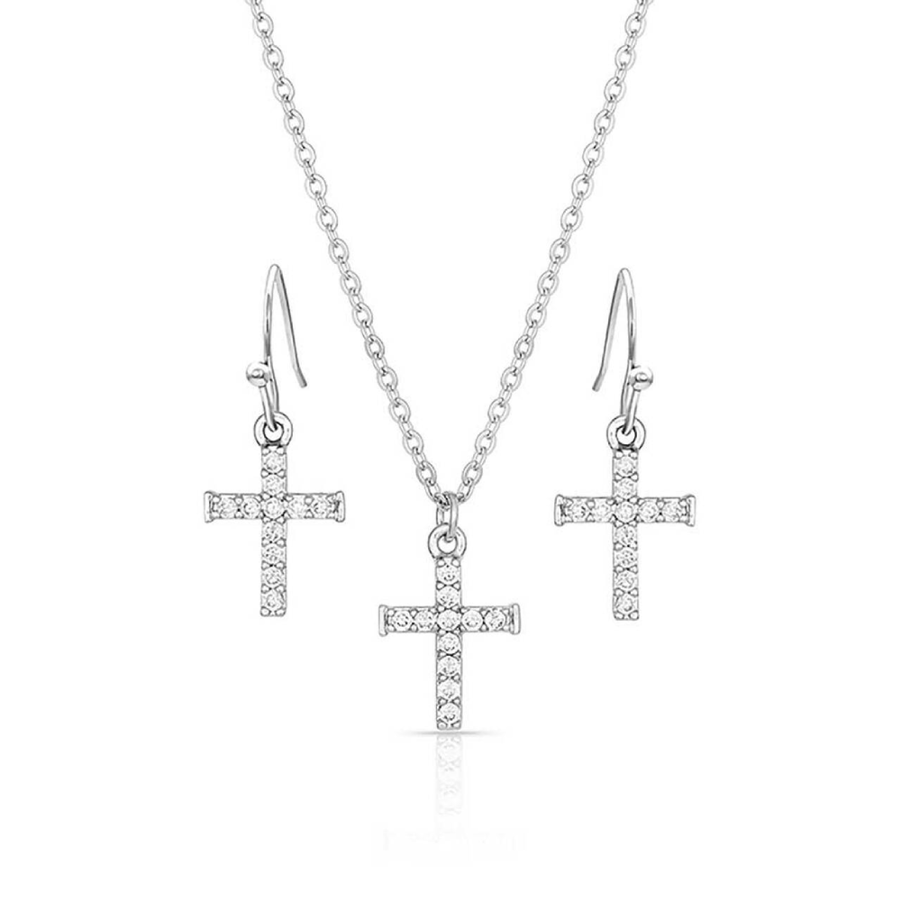Montana Silversmiths Womens Unwavering Cross Jewelry Set 