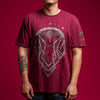 American Fighter Mens Cross Mountain T-Shirt Burgundy - FM16323