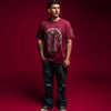 American Fighter Mens Cross Mountain T-Shirt Burgundy - FM16323