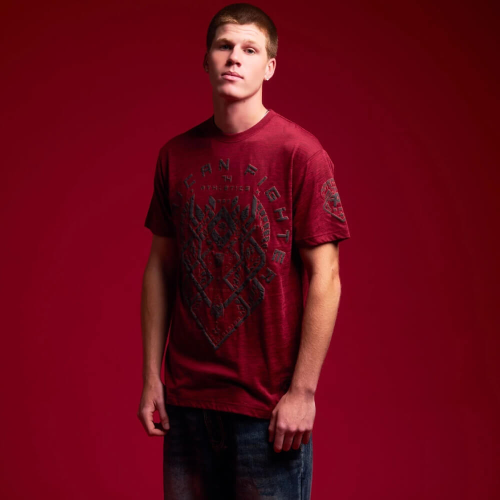 American Fighter Mens Fair Hill T-Shirt Burgundy - FM16708