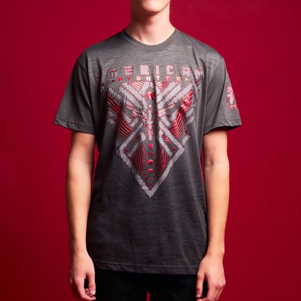 American Fighter Mens Jacobs T-Shirt Black Oyster/Pewter - FM16326
