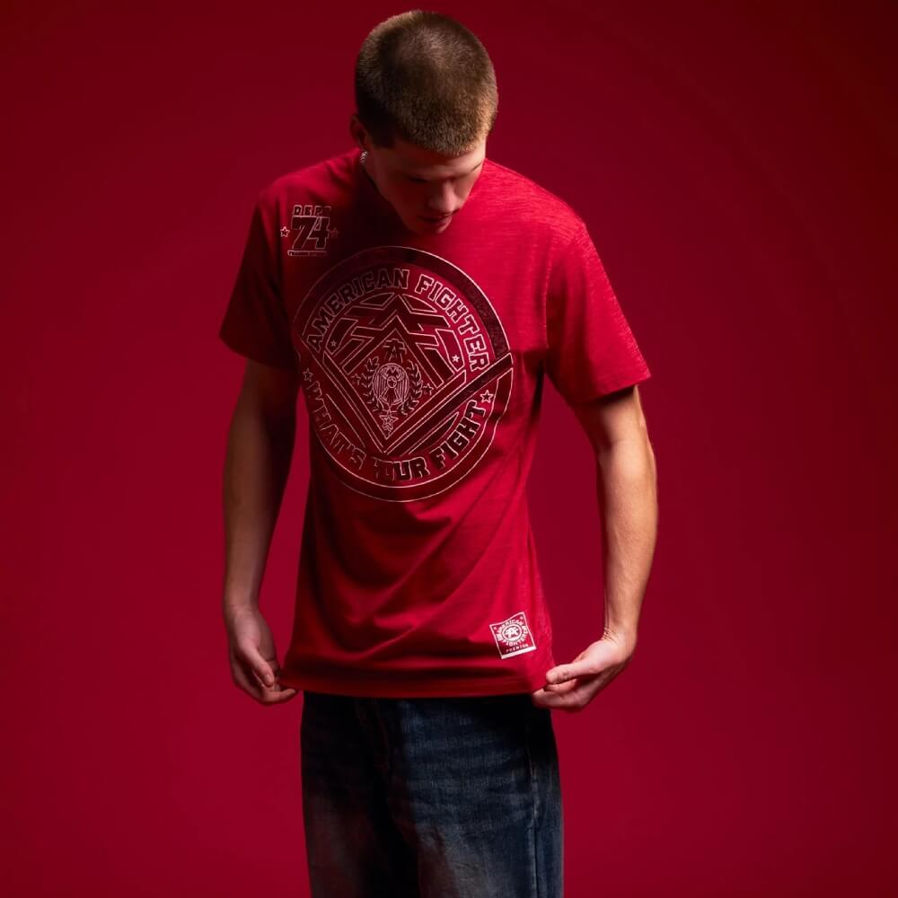 American Fighter Mens Whats Your Fight T-Shirt Cherry - FM16716