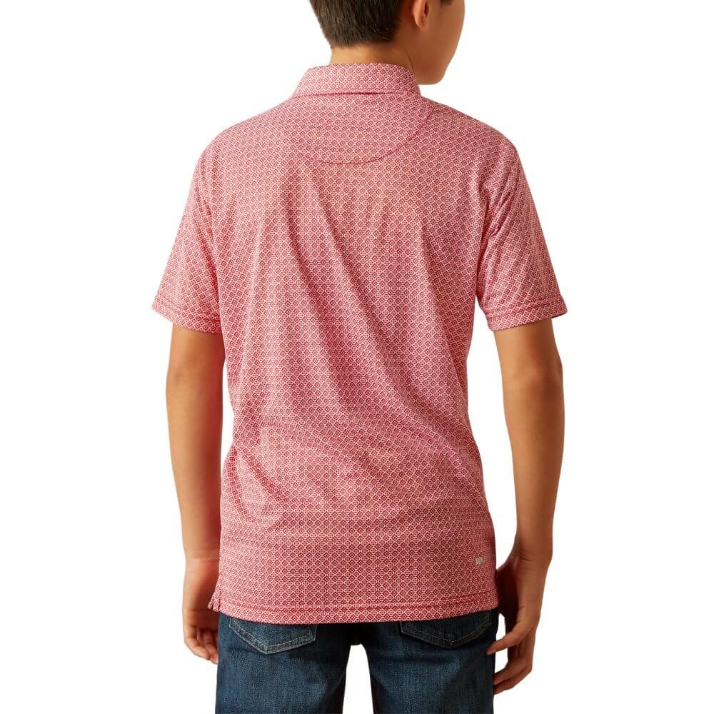 Ariat Boys All Over Geometric Print Polo Shirt
