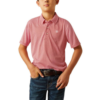 Ariat Boys All Over Geometric Print Polo Shirt