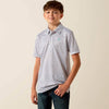 Ariat Boys All Over Print Polo Shirt White Southwest Triangle - 10073489