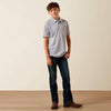 Ariat Boys All Over Print Polo Shirt White Southwest Triangle - 10073489