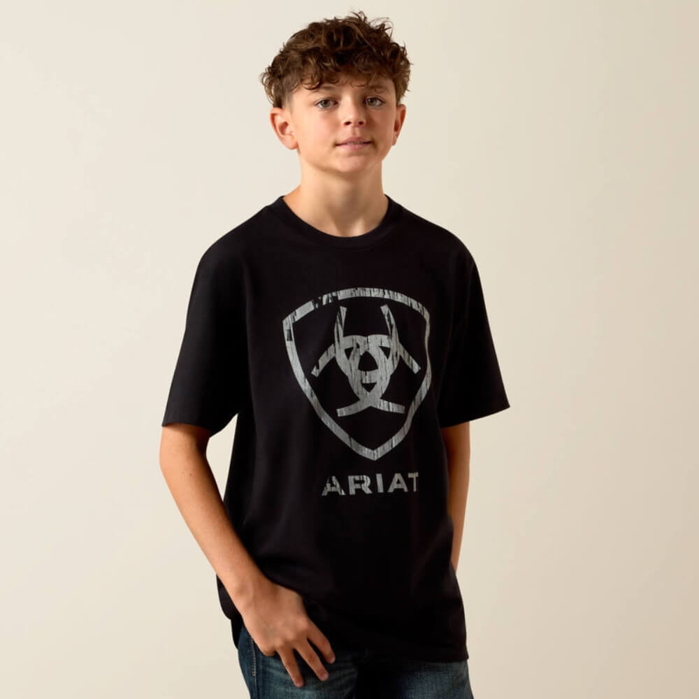 Ariat Boys Barn Shield T-Shirt Black - 10073454