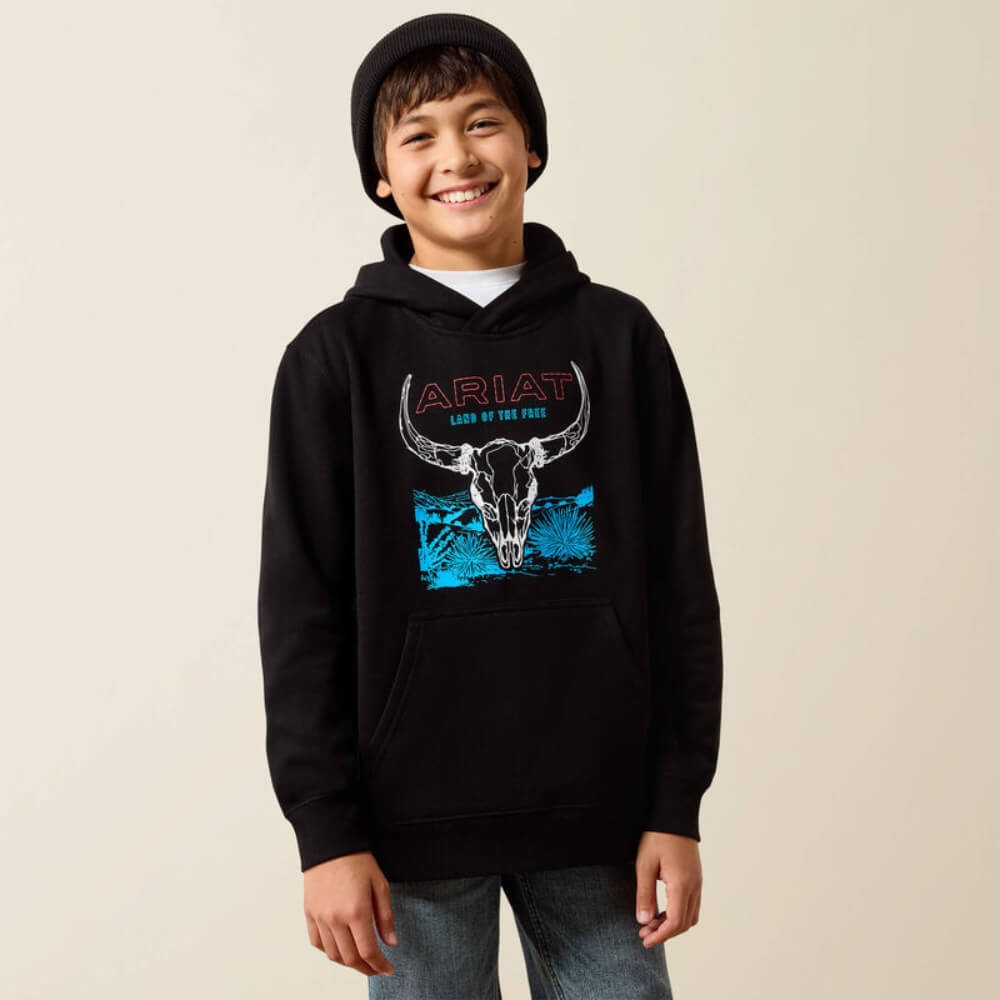 Ariat Boys Bison Bureau Hoodie Black - 10079495