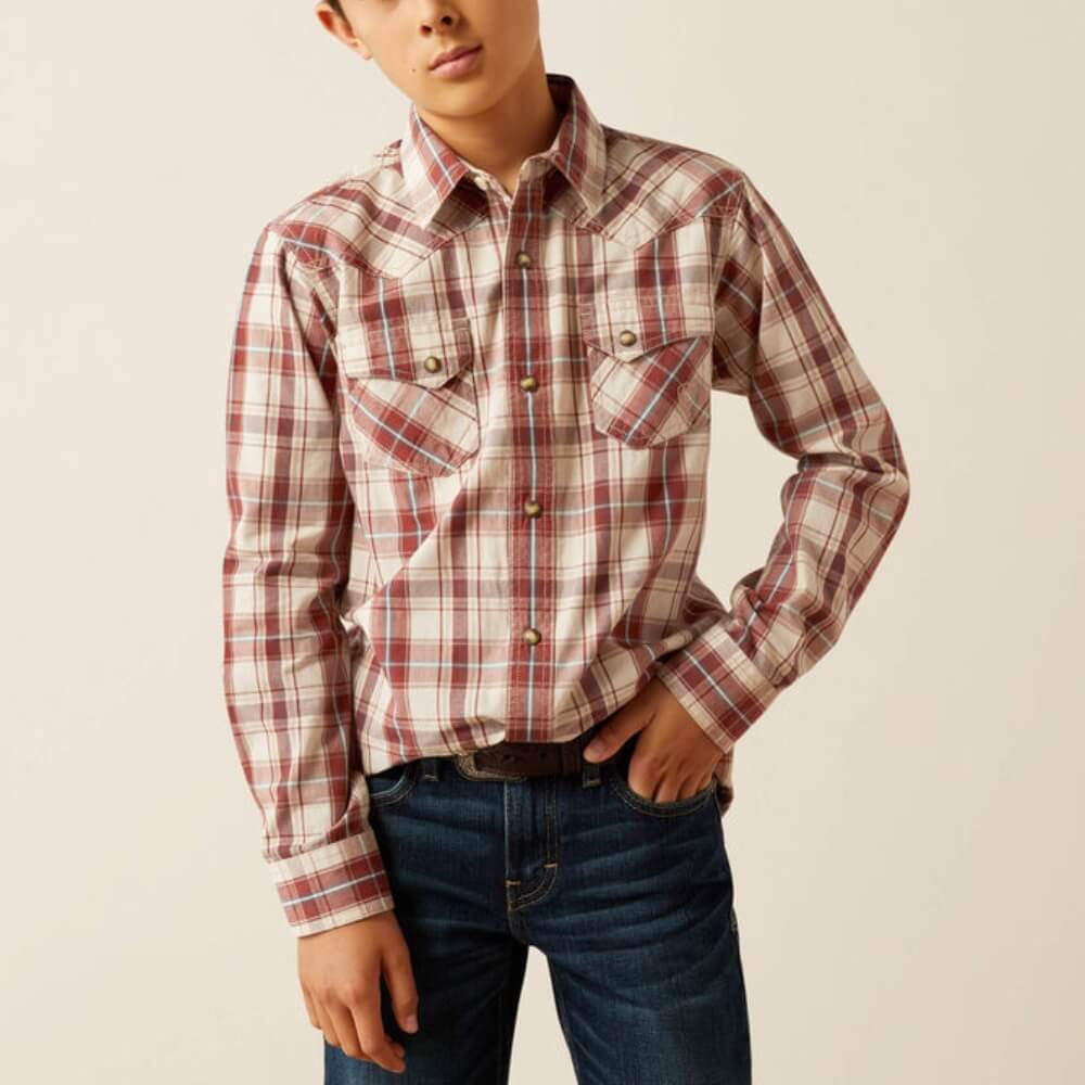 Ariat Boys Hendricks Retro Fit Shirt Off White - 10058728