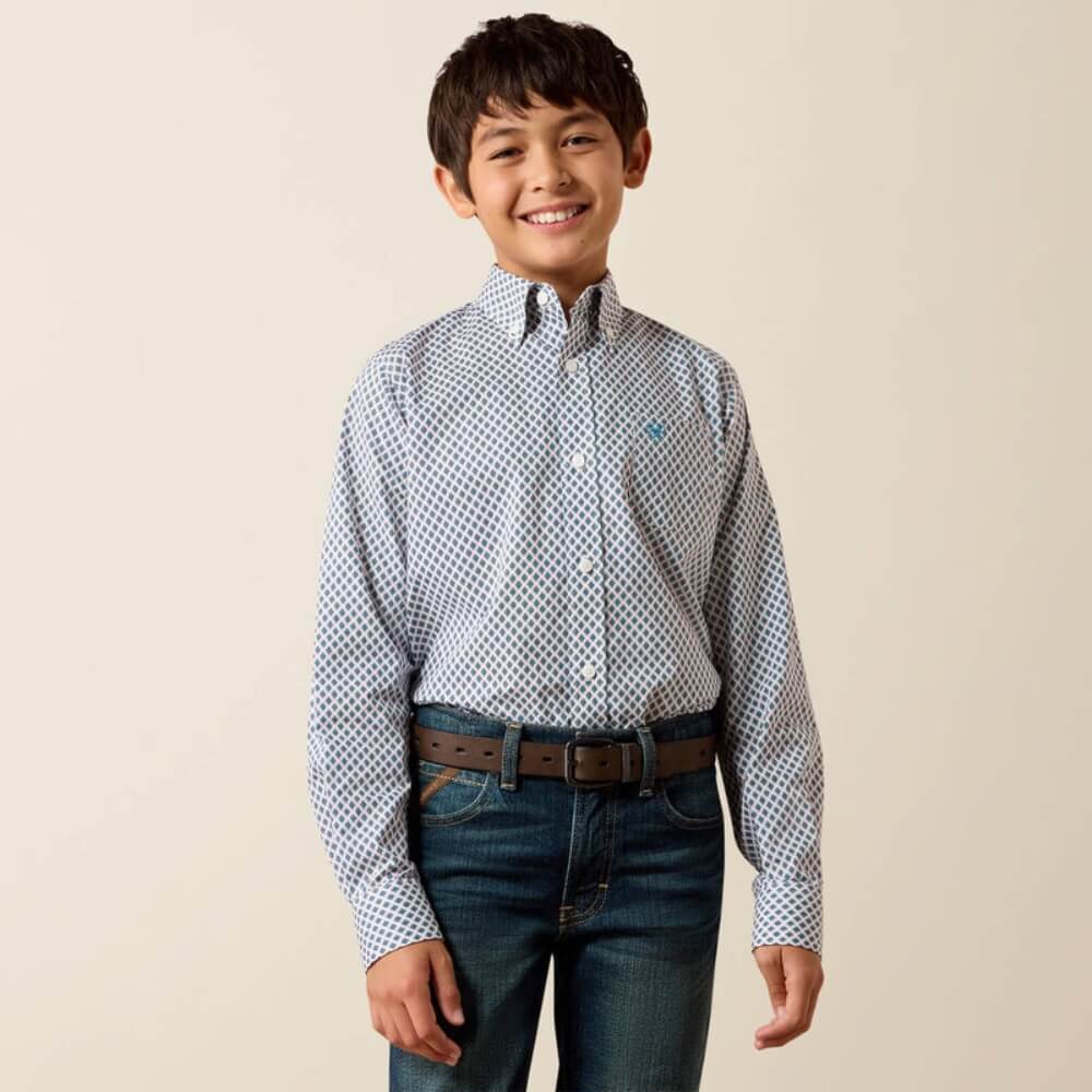 Ariat Boys Perez Classic Fit Shirt White - 10079424