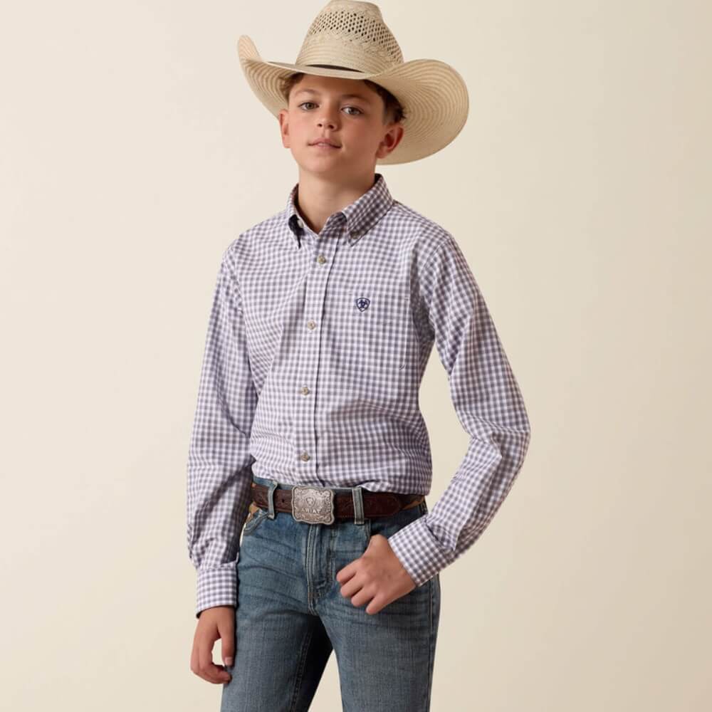 Ariat Boys Pro Series Blaire Shirt Sleet Grey - 10073636
