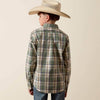 Ariat Boys Pro Series Sebastian Shirt Bronze Green Plaid - 10073634