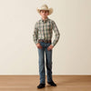 Ariat Boys Pro Series Sebastian Shirt Bronze Green Plaid - 10073634