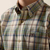 Ariat Boys Pro Series Sebastian Shirt Bronze Green Plaid - 10073634