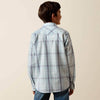 Ariat Boys Retro Heath Snap Shirt Light Blue Shadow Plaid - 10073669