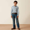 Ariat Boys Retro Heath Snap Shirt Light Blue Shadow Plaid - 10073669
