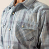 Ariat Boys Retro Heath Snap Shirt Light Blue Shadow Plaid - 10073669