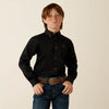 Ariat Boys Solid Black Twilll Classic Fit Shirt - 10030161