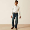 Ariat Boys Solid White Twill Classic Fit Shirt - 10030162
