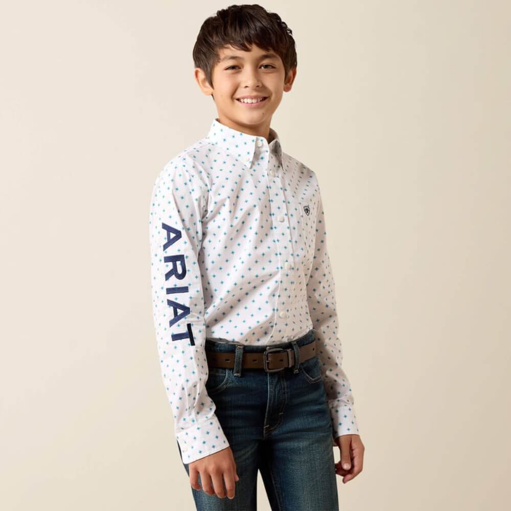 Ariat Boys Team Emory Classic Fit Shirt White - 10079414