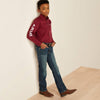 Ariat Boys Team Logo Burgundy Twill Classic Fit Shirt - 10030163