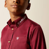 Ariat Boys Team Logo Burgundy Twill Classic Fit Shirt - 10030163