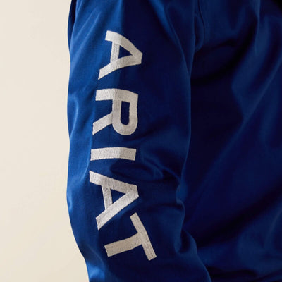 Ariat Boys Team Logo Ultramarine Blue Twill Classic Fit Shirt - 10030164