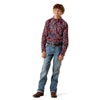 Ariat Boys Trapper Diamond Print Shirt Maroon - 10071681