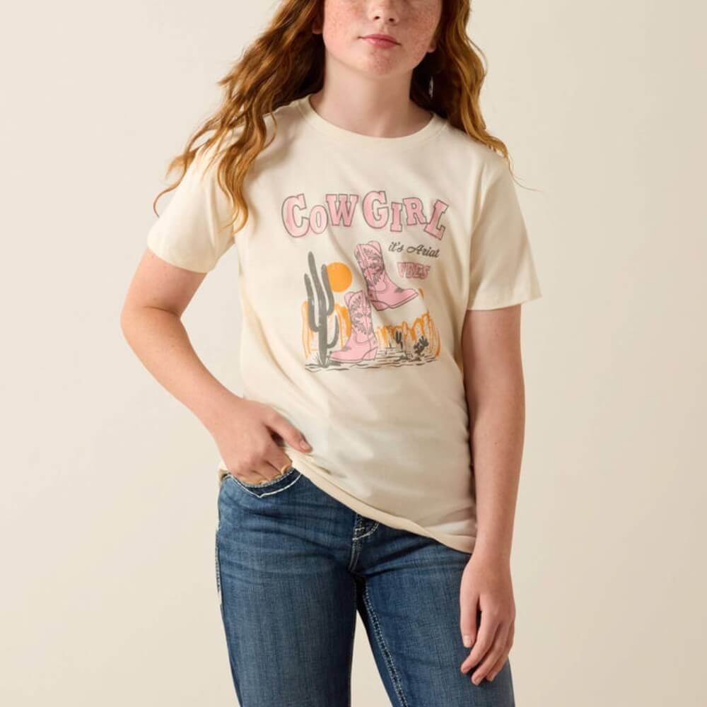 Ariat Girls Cowgirl Vibes T-Shirt Natural - 10071704