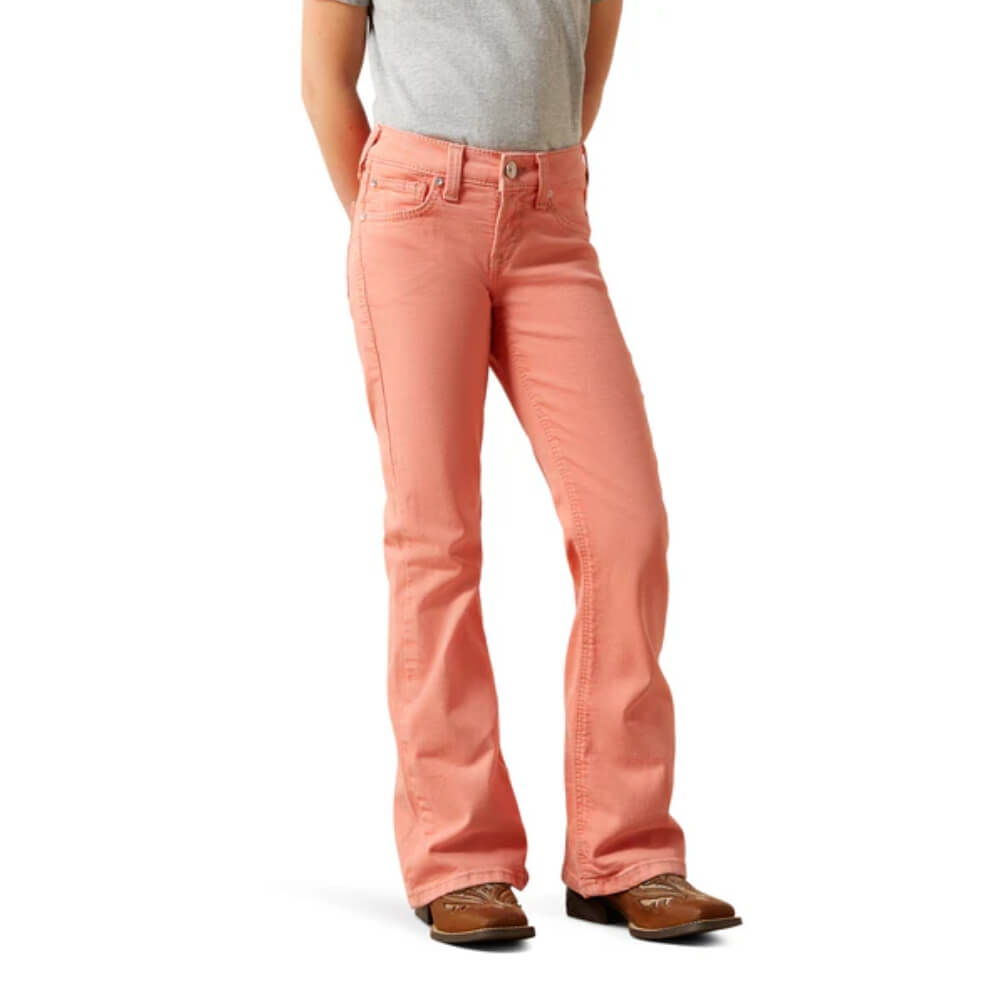 Ariat Girls Ella Denim Flare Jeans Peach - 10073761