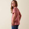 Ariat Girls Farm Quilt T-Shirt Mauvelous - 10078376
