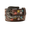 Ariat Girls Flower Leather Belt Brown - A1308702