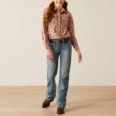 Ariat Girls Flowers & Horseshoes Shirt