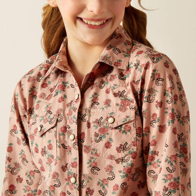 Ariat Girls Flowers & Horseshoes Shirt