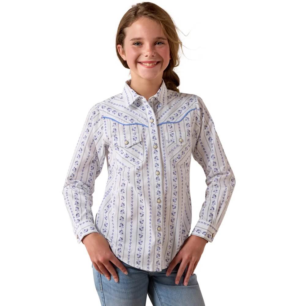 Ariat Girls Grace Western Snap Shirt Blossom Stripe - 10073447