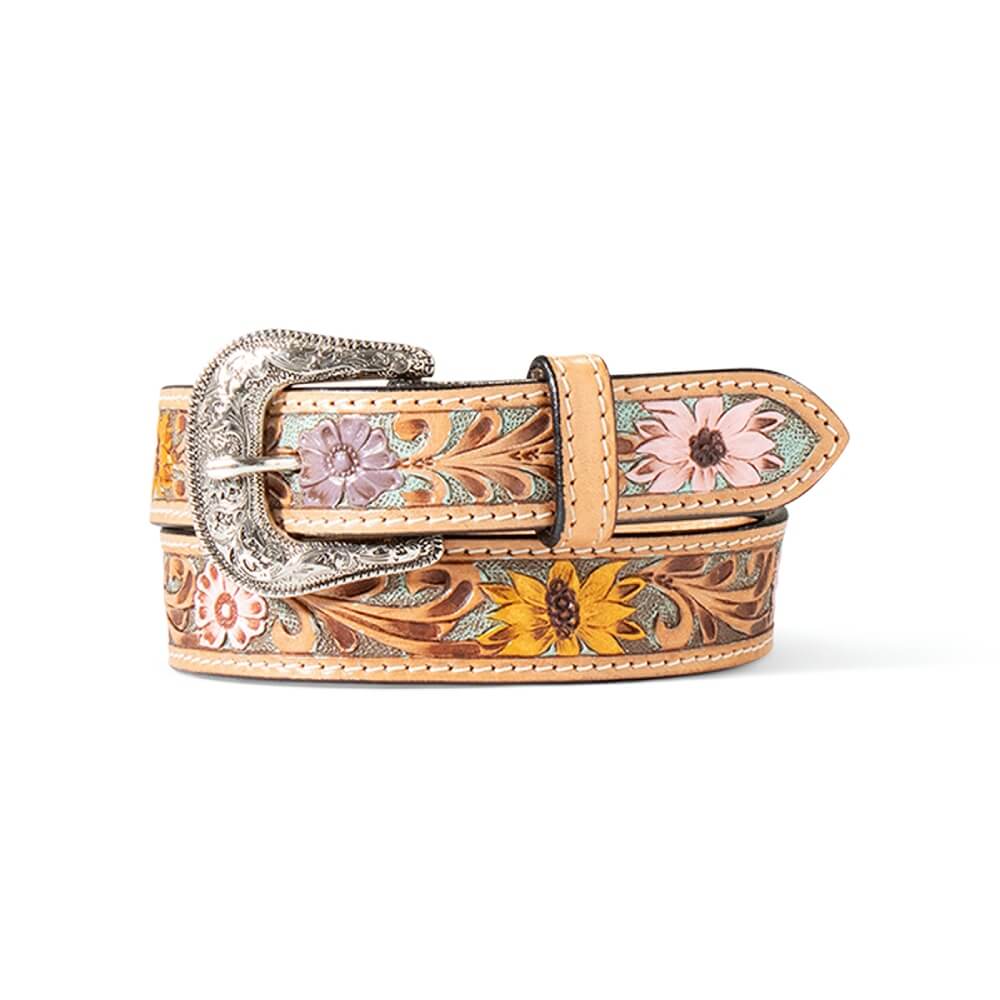 Ariat Girls Hand Painted Leather Belt Tan - A1307797