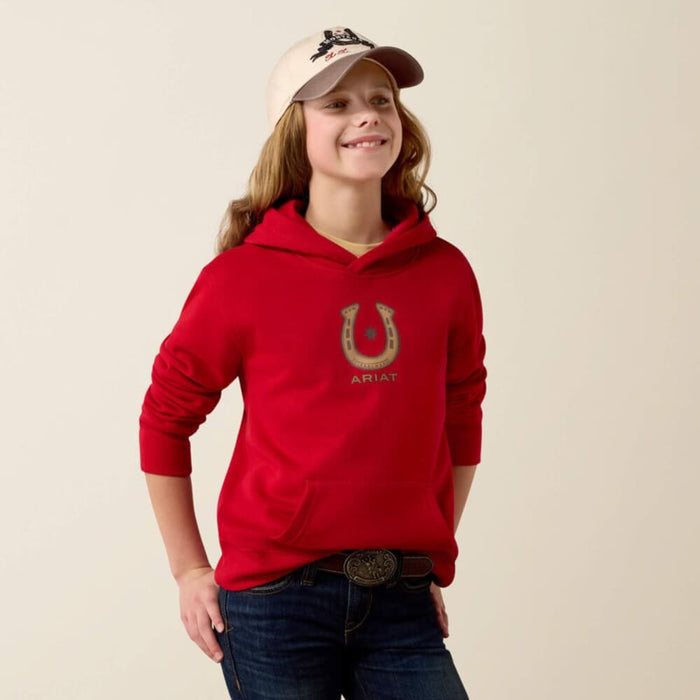 Ariat Girls Lucky Star Hoodie Savvy Red - 10080639