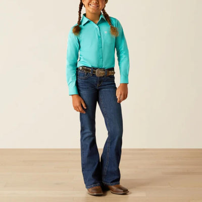 Ariat Girls Team Kirby Blue Western Shirt