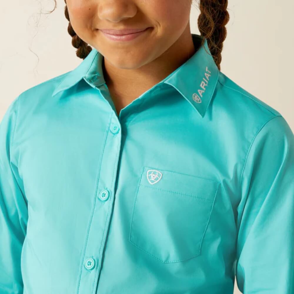 Ariat Girls Team Kirby Blue Western Shirt